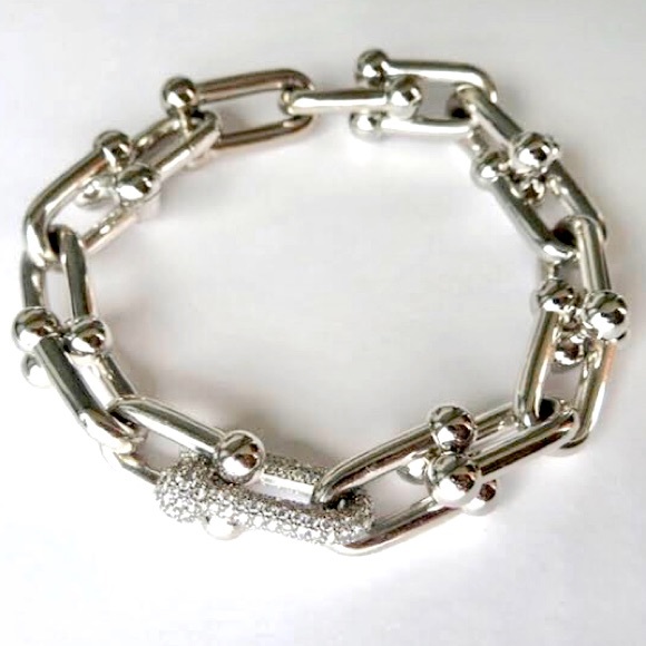 HardWare Link Large with Zirconia Link Bracelet - Picture 2 of 4